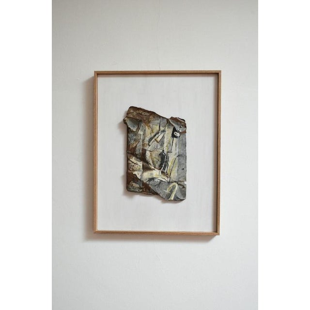 Gen, Abstract Composition, 1980s, Mixed Media Painting on Metal, Framed For Sale - Image 6 of 6