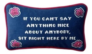 Alice Roosevelt Longworth Sassy Quote Ink Blue Velvet Toss Pillow