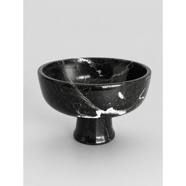 Contemporary Black and White Marble Bowl - 8x8x6 For Sale - Image 3 of 5