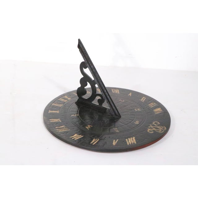 Metal Late 20th Century Cast Iron Sundial For Sale - Image 7 of 10