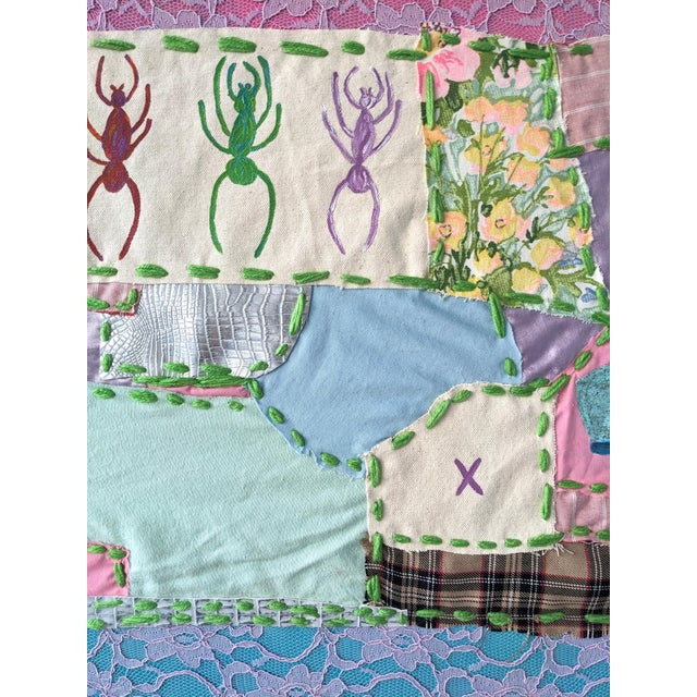 "If It Mattered It Would" Contemporary Abstract Textile Mixed-Media Painting by Frances Sousa For Sale - Image 9 of 9