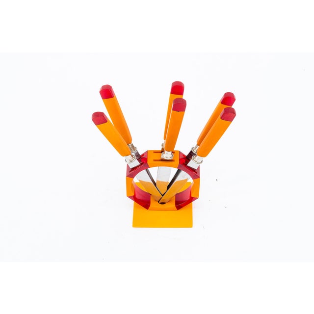 Knives with Holder in Bakelite from Solingen, 1920s, Set of 5 For Sale - Image 3 of 6