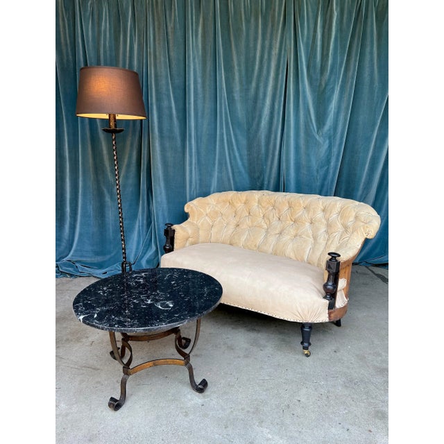 French Napoleon III Settee With Ebonized Arms For Sale In New York - Image 6 of 12