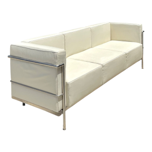 Vintage Chrome Frame Sofa After Le Corbusier