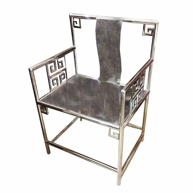 Early 21st Century Contemporary Chinese Stainless Steel Armchair For Sale - Image 5 of 9