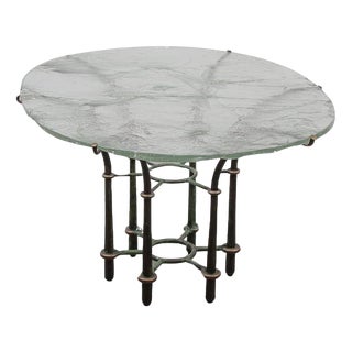 Brutalist Coffee Table with Floating Glass Top by Lothar Klute, 1980s For Sale