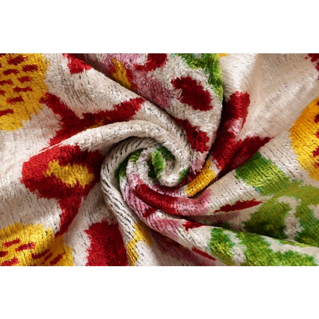 Ruby Red Luxury Floral Silk Velvet Lumbar Pillow 16x24 | Handmade & Vegetable Dyed For Sale - Image 8 of 8