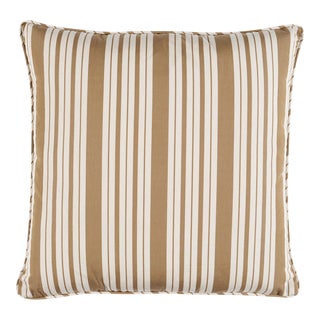 Schumacher x Mark D. Sikes Markie Stripe 20" Pillow In Neutral For Sale