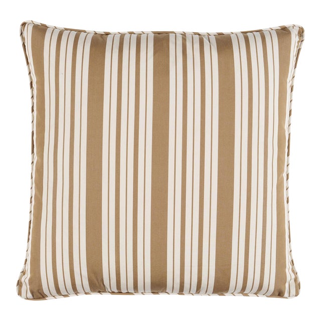 Schumacher x Mark D. Sikes Markie Stripe 20" Pillow In Neutral For Sale
