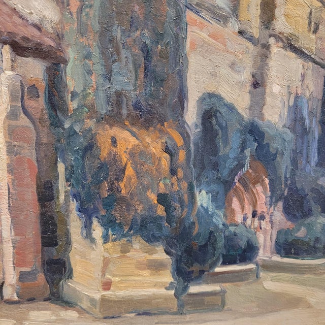 Jean Rigaud, Abbey of Sorde, 1943, Oil on Board, Framed For Sale - Image 10 of 17