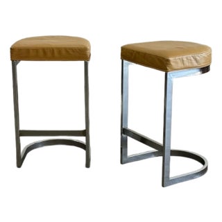 Vintage Cantilevered Stools - Pair For Sale