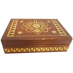 Vintage Hand-Carved Wood Box