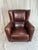 1990s Baxter Italian Brown Leather Club Armchair – Modern Sculptural Lounge Chair For Sale - Image 12 of 14