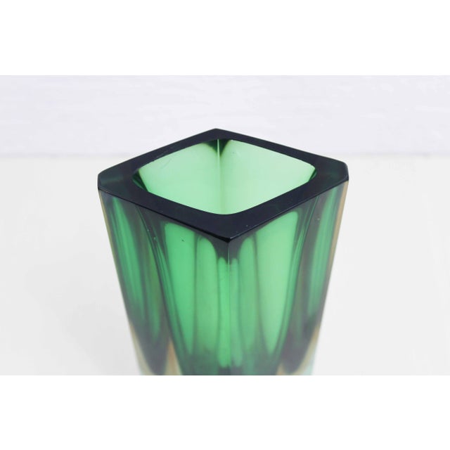 Green Sommerso Murano Glass Vase, 1970s For Sale - Image 12 of 13