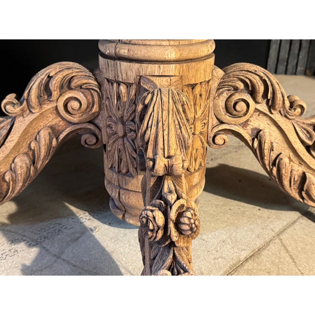 French Carved Oak Hunting Table, 1850 For Sale - Image 12 of 18