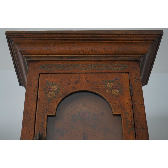 Habersham Venetian Decorated Grandfather Clock Bookcase For Sale - Image 9 of 12