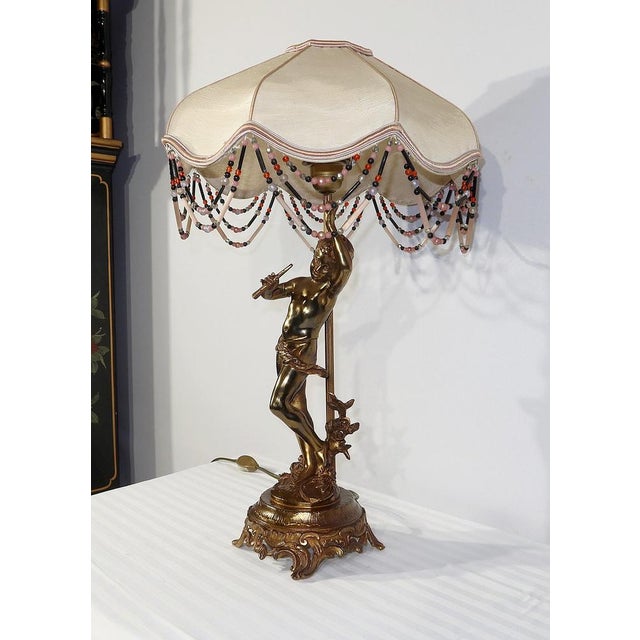 The Flute Player Lamp from Auguste Moreau, 1890s For Sale - Image 3 of 18
