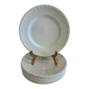 Vintage Wedgwood Embossed Bread Plates, Set of 7