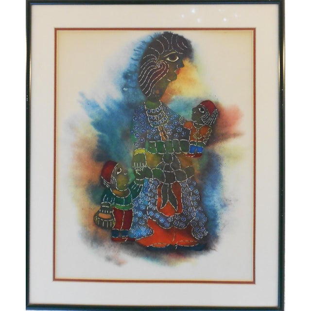 Lithograph by Yurdaer Altintas, "Cocuklu Zenne" For Sale