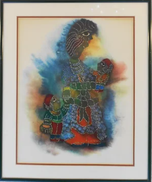 Lithograph by Yurdaer Altintas, "Cocuklu Zenne"