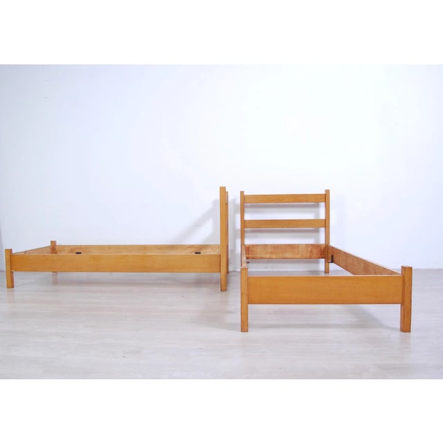 Beige Set of Vintage Modern Wood Bed Frame, 1960s For Sale - Image 8 of 13
