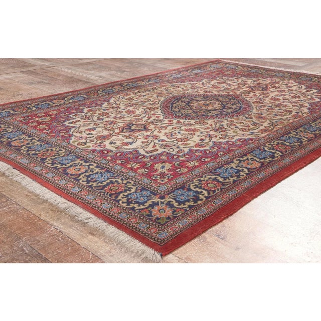 Textile Vintage Persian Qum Rug - 04'05 X 06'07 For Sale - Image 7 of 9