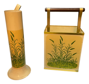 Vintage Umbrella Stand & Newspaper Holder, 1950s, Set of 2