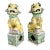 Antique Famille Rose Style Ceramic Foo Dog Figurines For Sale