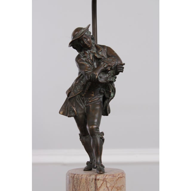 Theodore Alexander Theodore Alexander Bronze Sculpture of Man Table Lamp For Sale - Image 4 of 16