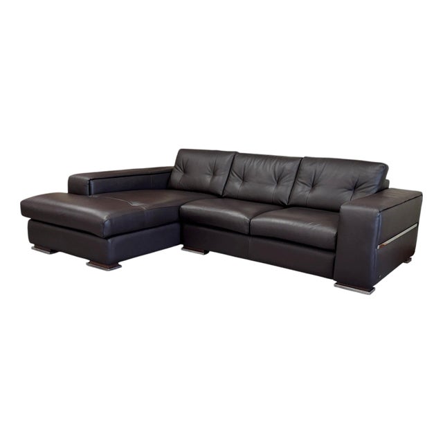 Gamma Arredamenti Italian Leather Sectional For Sale