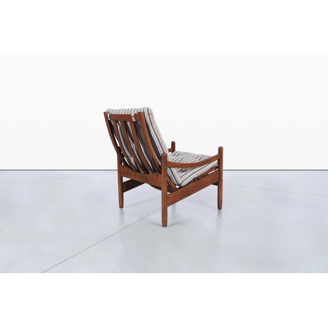 Mid-Century Modern Sculptural Walnut Reclining High-Back Lounge Chairs, 1960s For Sale - Image 11 of 12