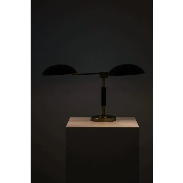 Double table lamp model 15144 designed by harald notini, 1930's additional information: material: chrome and black...
