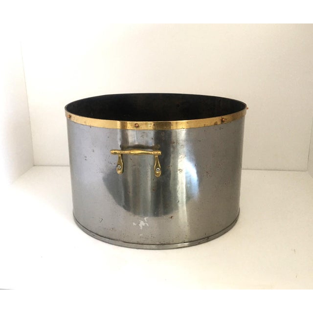 19th-Century brass and chrome French jardiniere.