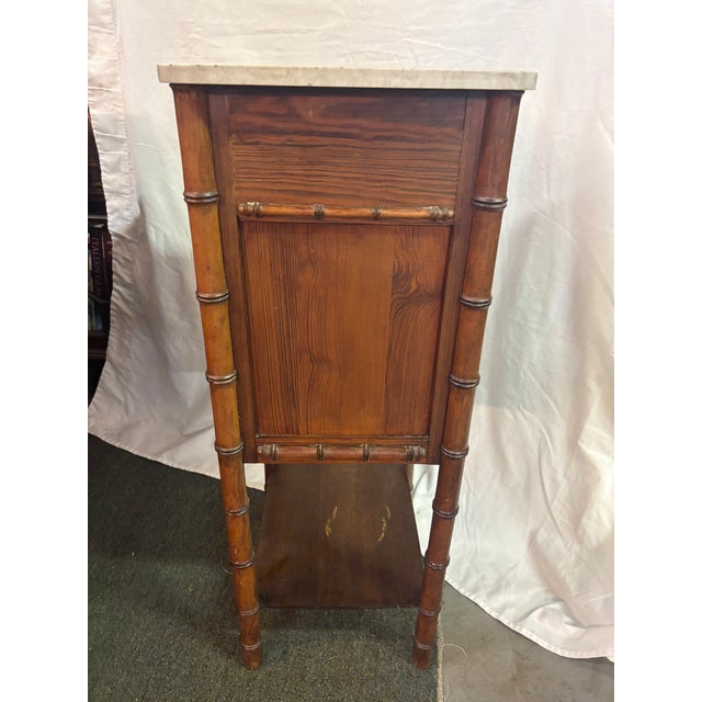 English Faux Bamboo Nightstand, 19th Century For Sale - Image 4 of 9