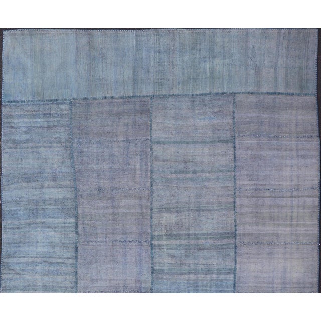 Vintage Turkish Paneled Kilim Rug With Serene Blue and Lavender Tones For Sale - Image 9 of 9