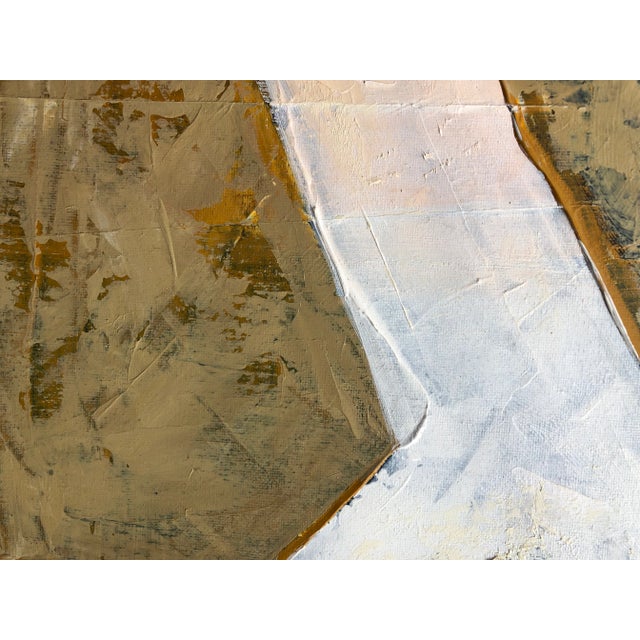 Contemporary Original Oil on Canvas Textured Abstract Painting by CL Auker “Abstract in Beige and White” For Sale - Image 4 of 10