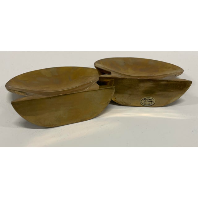 1980s Andrea by Sadek Seashell Brass Bookends - A Pair For Sale - Image 5 of 6