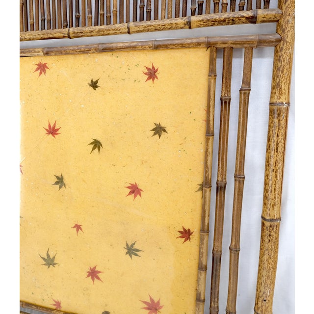 Wood Pair of Japanese Modern Bamboo Room Dividers Screens Decorative Panels Wall Art For Sale - Image 7 of 11