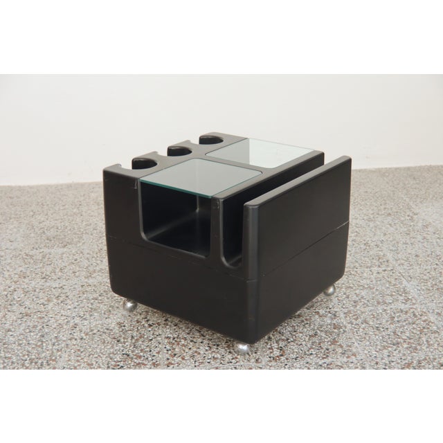 Black Rolling Container Coffee Table, 1970s For Sale - Image 6 of 9
