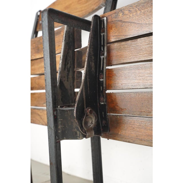 Early 20th Century Early 20th Century Reclaimed Three Seater Wooden Folding Stadium Seats For Sale - Image 5 of 16