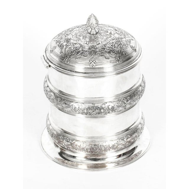 19th Century Silver Plate Drum Biscuit Box from Elkington & Co For Sale - Image 17 of 18