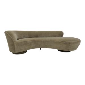 Vladimir Kagan Serpentine Cloud Sofa in Maharam Mushroom Mohair, Attributed