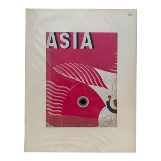 1933 Original Asia Cover, May, Frank McIntosh, Art Deco, Matted For Sale
