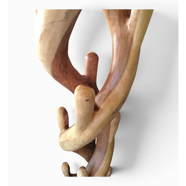 Large Coat Rack in Suar Wood, Indonesia, 1980s For Sale - Image 4 of 5
