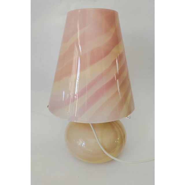 Beige Pink Murano Glass Table Lamp attributed to Maestri Di Murano, 1970s For Sale - Image 8 of 15