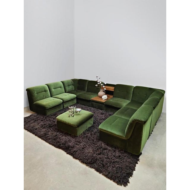 1970s Vintage Modular Sofa in Velvet, 1970s For Sale - Image 5 of 8