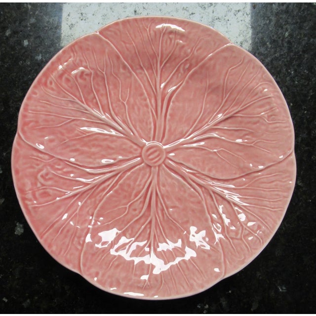 Bordallo Pinheiro Pink Cabbage Dinner Plate – 10.25” Portuguese Majolica Pottery Beautiful and distinctive, this Bordallo...