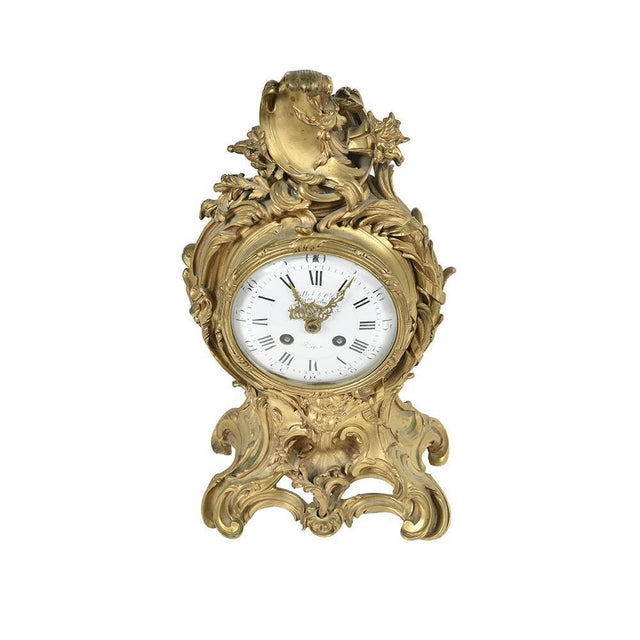 Louis XV Bronze Clock For Sale - Image 3 of 8