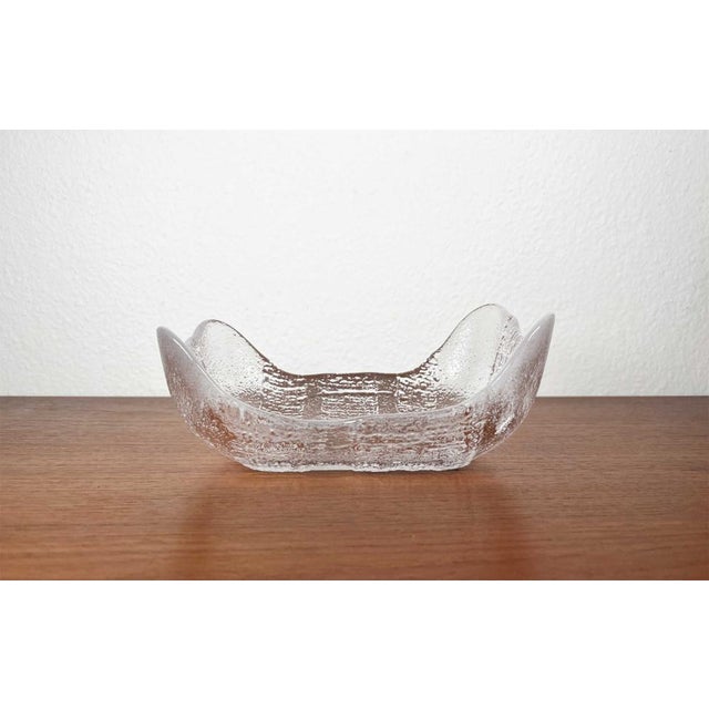 Vintage Swedish Glass Bowl by Christer Sjögren for Lindshammar Glasbruk, 1970s For Sale - Image 9 of 12