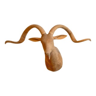 Carved Wood Antelope Head Wall Mount For Sale
